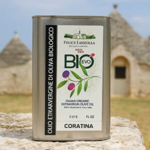 Olio Extra Vergine di Oliva Biologico Coratina โ Latta 5 litri